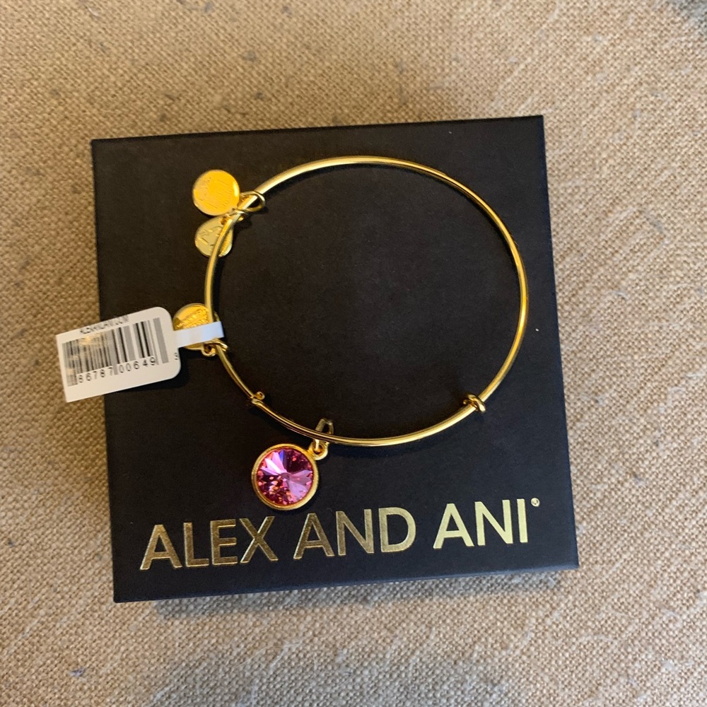 Alex & Ani gold October birthstone bracelet